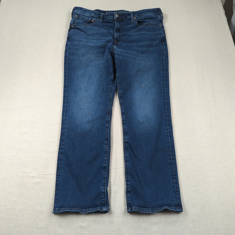 American Eagle Jeans Mens 38x30 Blue Original Boot Cut Cowboy Western Faded